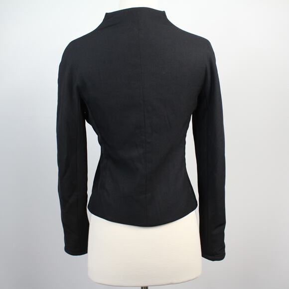 Vintage Moschino Cheap and Chic Black Virgin Wool-Blend Zip Jacket - Picture 2 of 13
